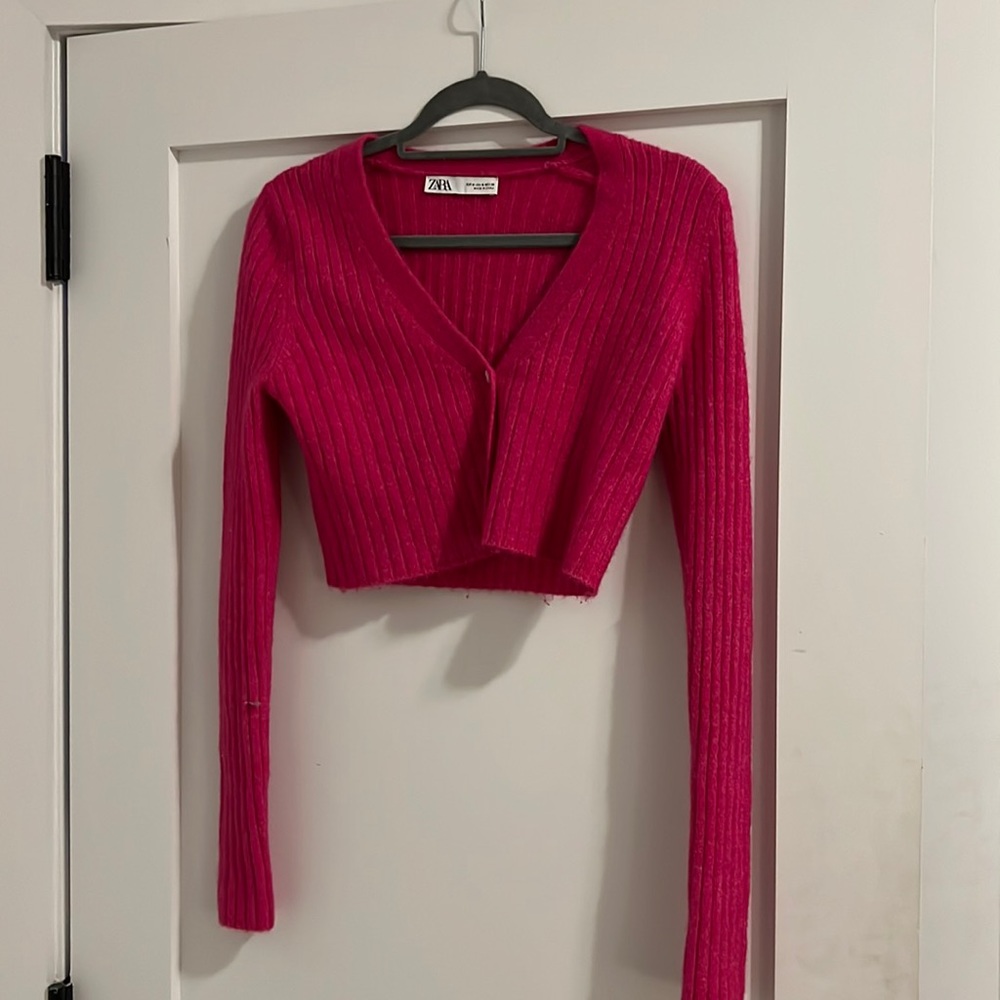 Pink zara crop sweater